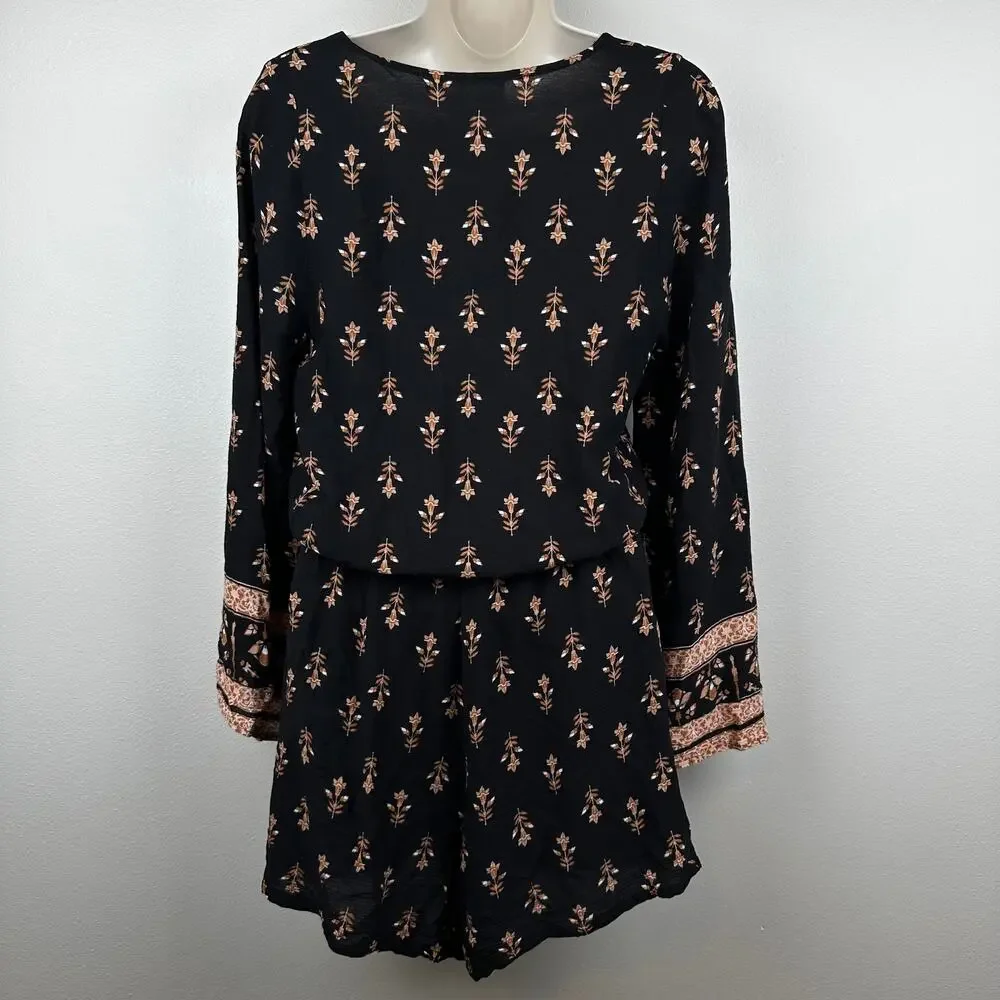 Sadie & Sage Romper Floral Long Sleeve Small Forest Fairy Boho Prairie